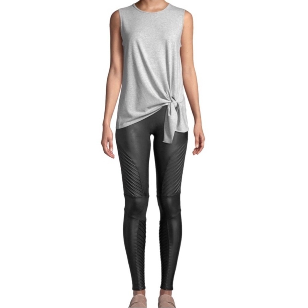 NWOT SPANX Faux Leather Moto Leggings in Black Size Medium